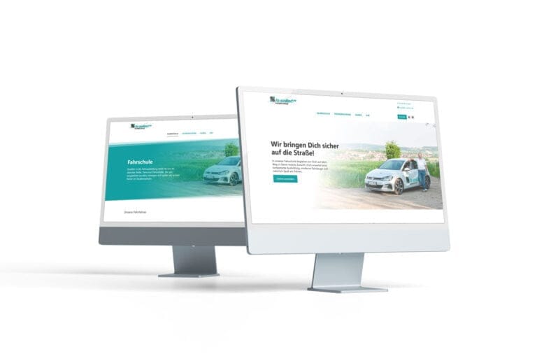 Ansicht auf Computern mit großen Bildschirmen