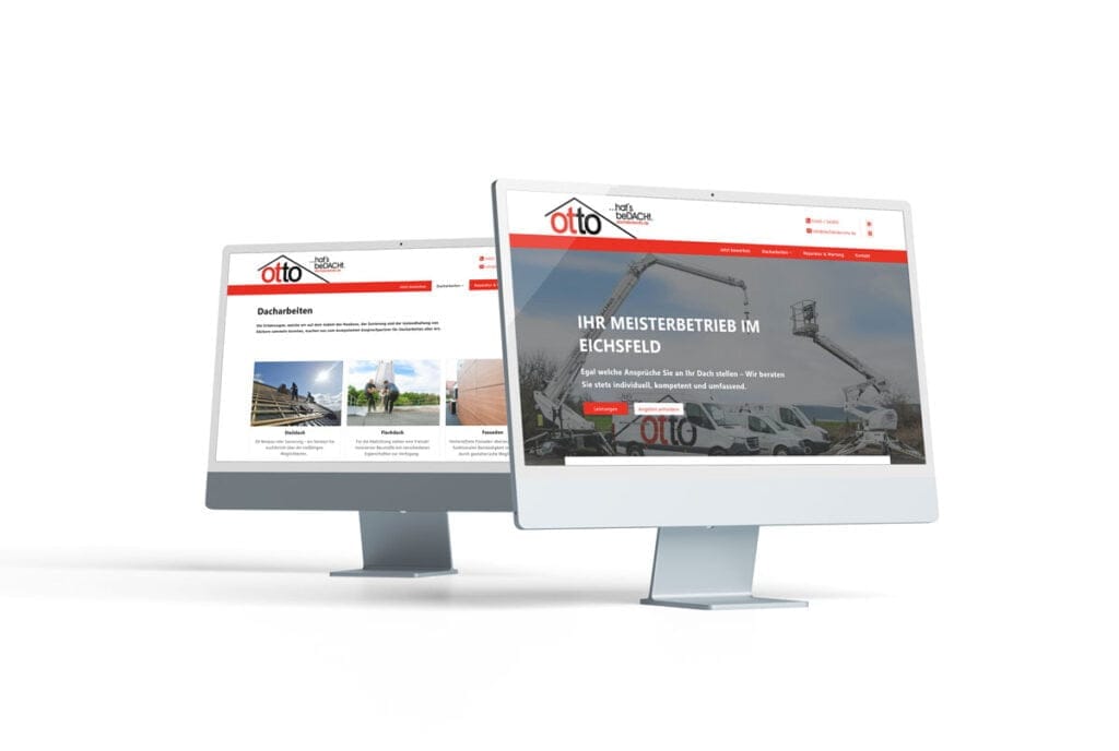 Ansicht auf Computern mit großen Bildschirmen