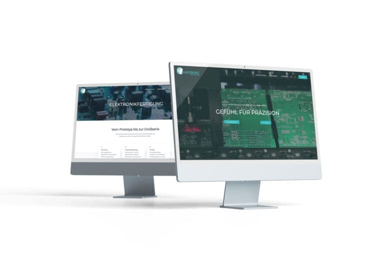 Ansicht auf Computern mit großen Bildschirmen