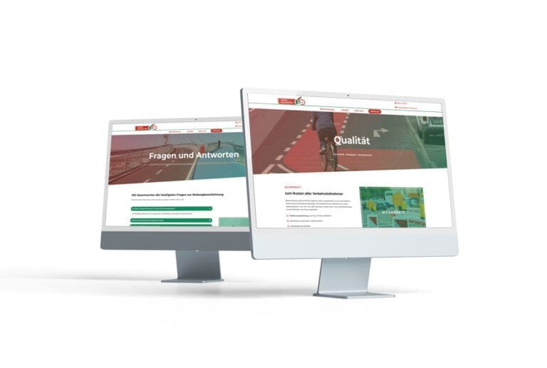 Ansicht auf Computern mit großen Bildschirmen