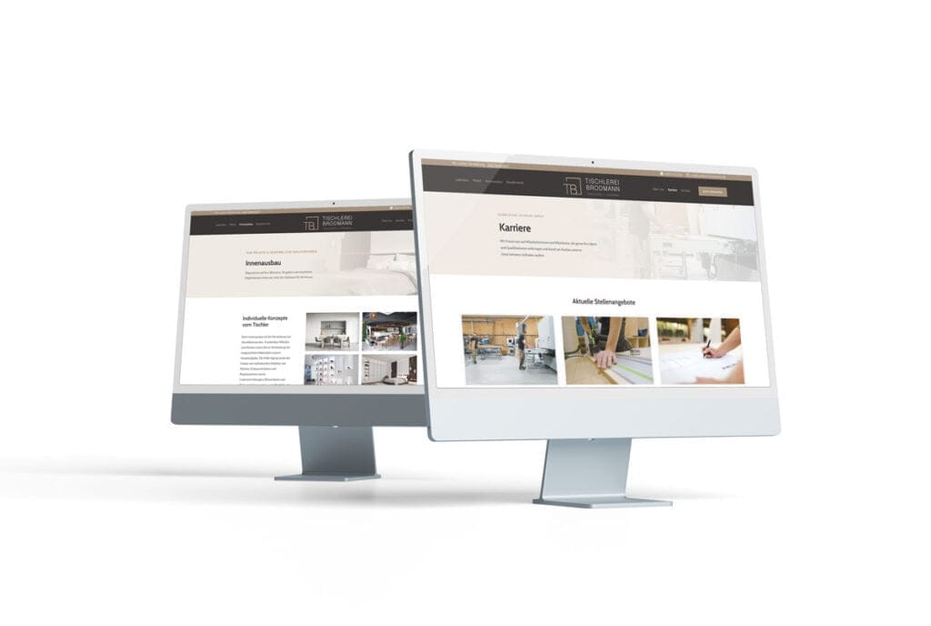 Ansicht auf Computern mit großen Bildschirmen