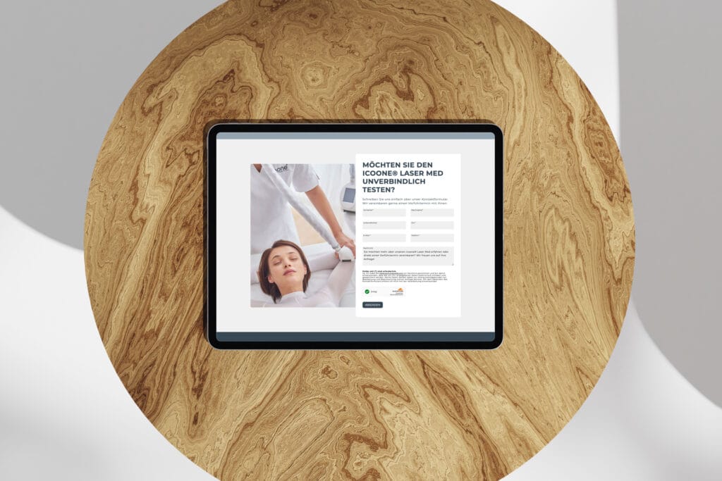 icoone Laser B2B Landingpage