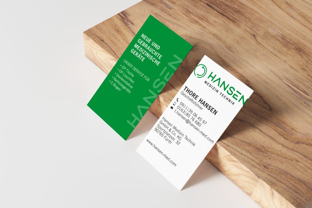 Hansen Medizintechnik Visitenkarten