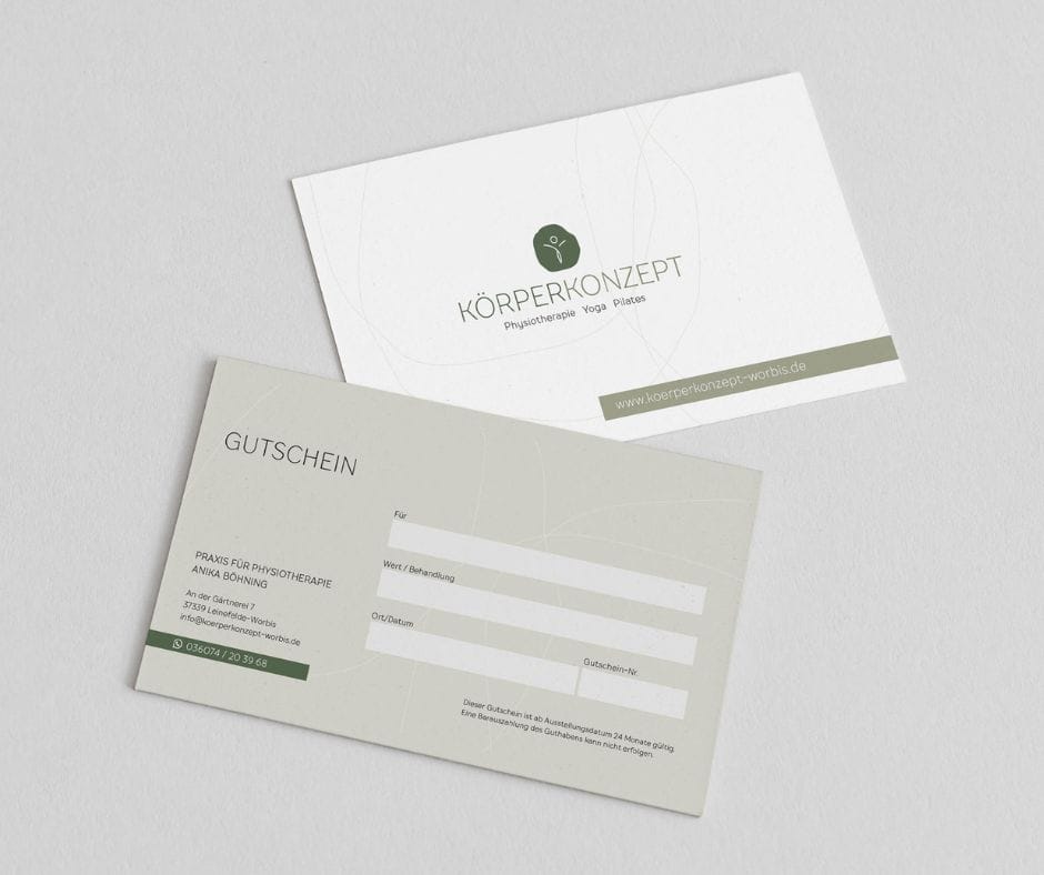 Körperkonzept Physio Worbis Geschäftsausstattung
