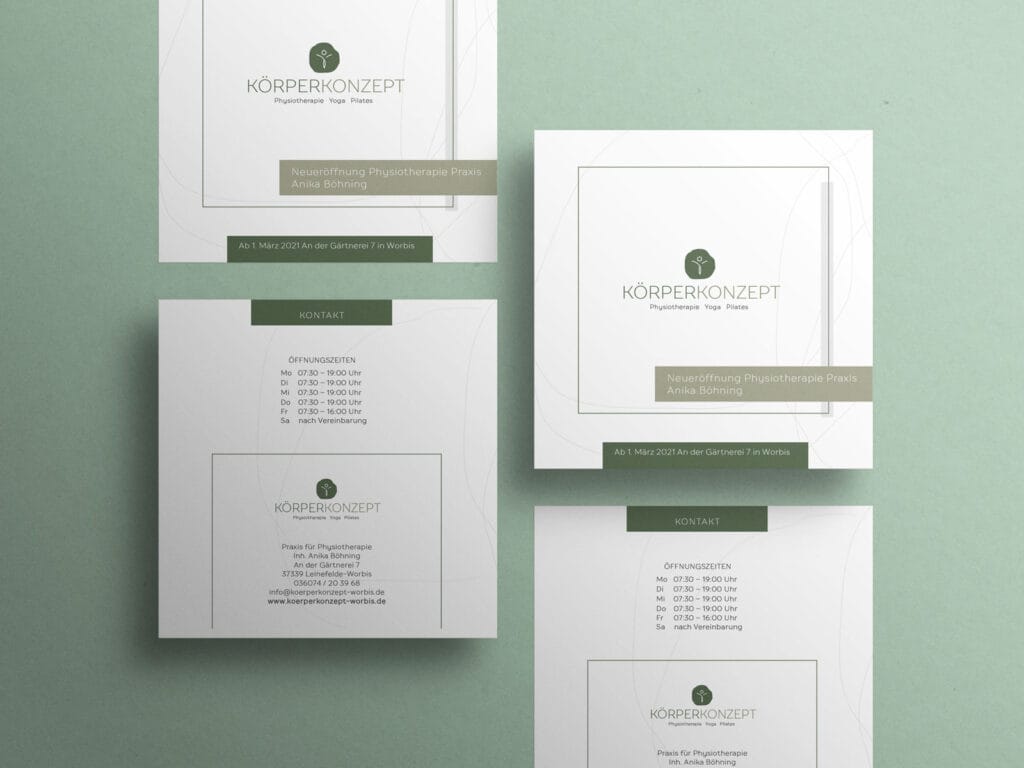 Körperkonzept Physio Worbis Geschäftsausstattung