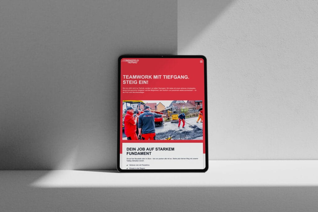 Tiefbau Birkefeld Website