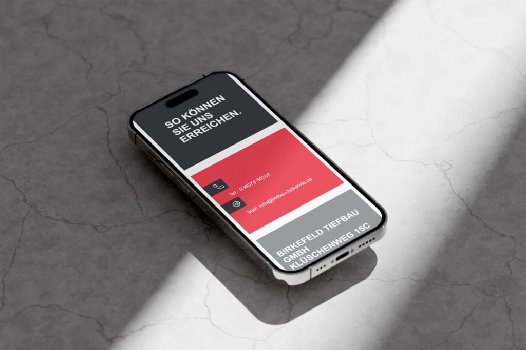 Tiefbau Birkefeld Website